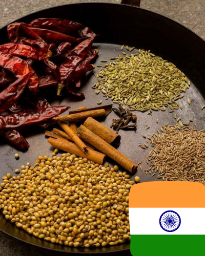 Caril e outras especiarias da Índia